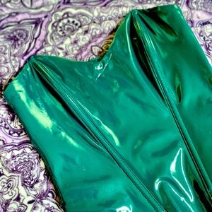 Limited Edition Savage X Fenty Leather Tease Vinyl Strapless Teddy XS